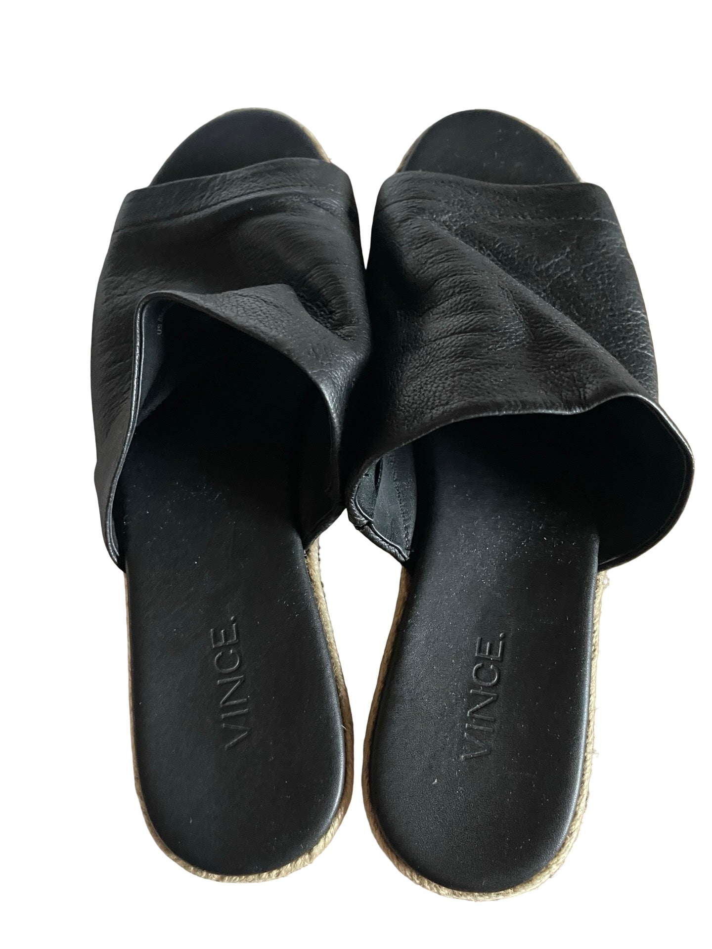 Vince Solano Soft Leather Hessian Slides