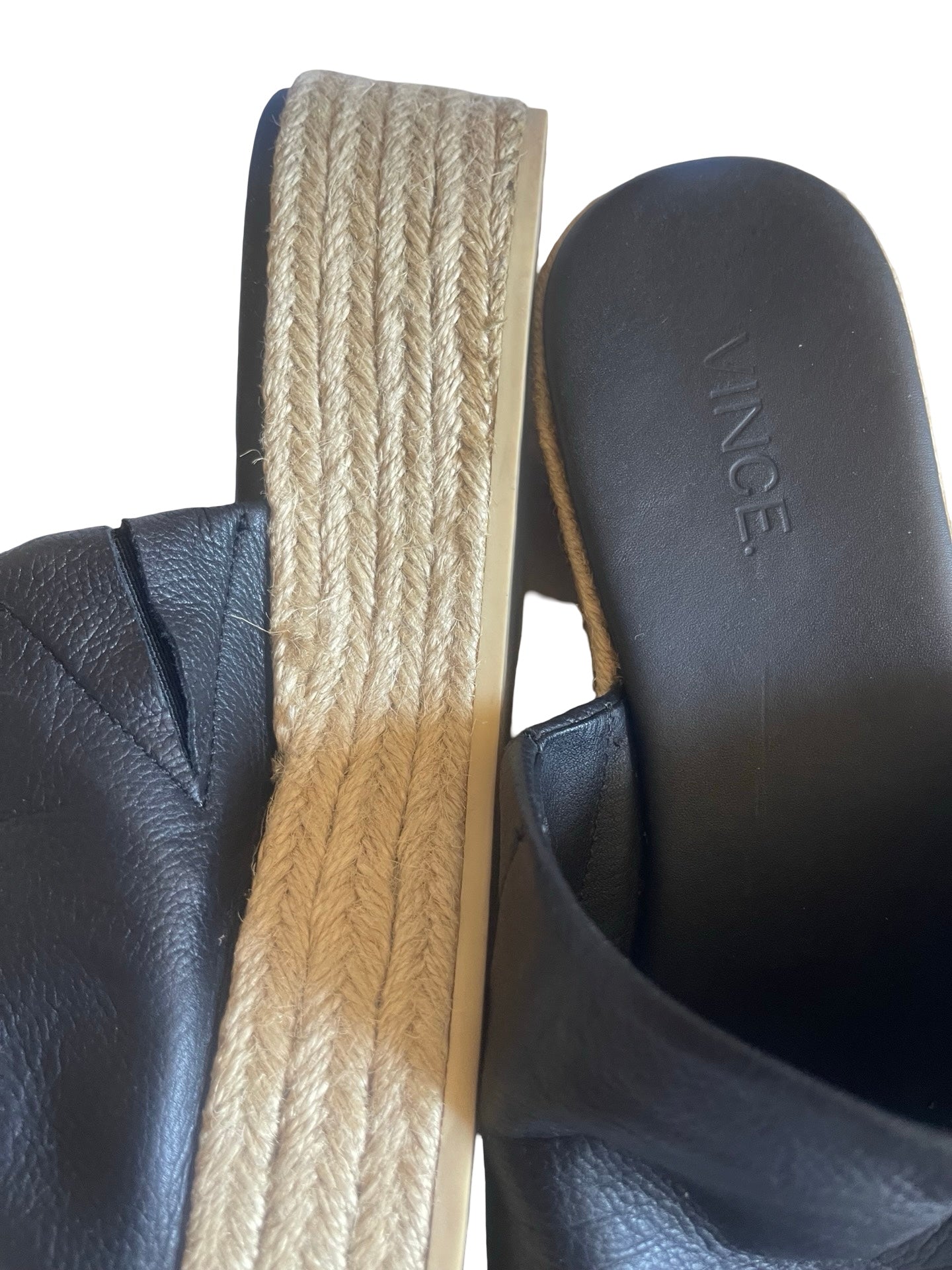 Vince Solano Soft Leather Hessian Slides