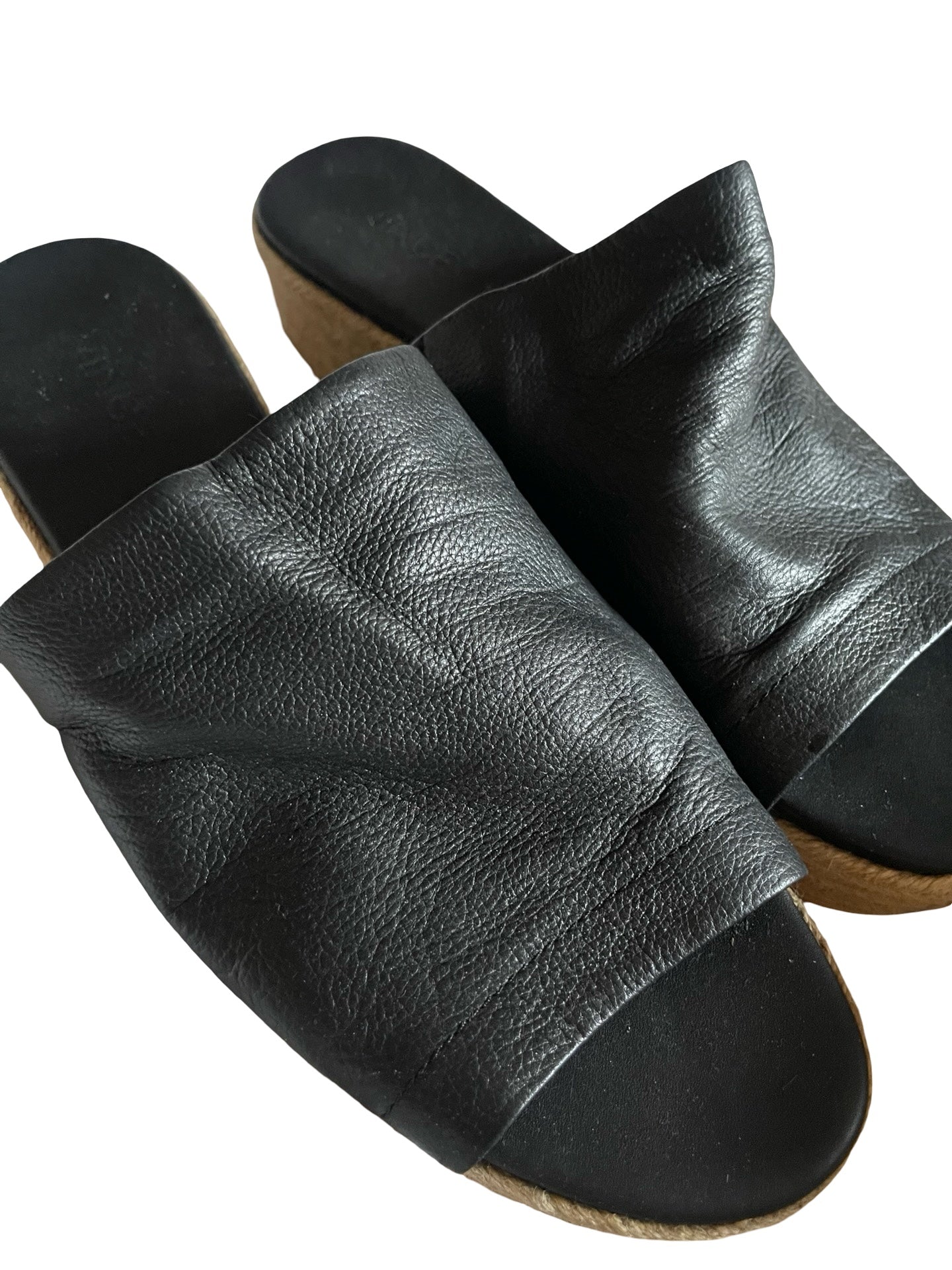 Vince Solano Soft Leather Hessian Slides