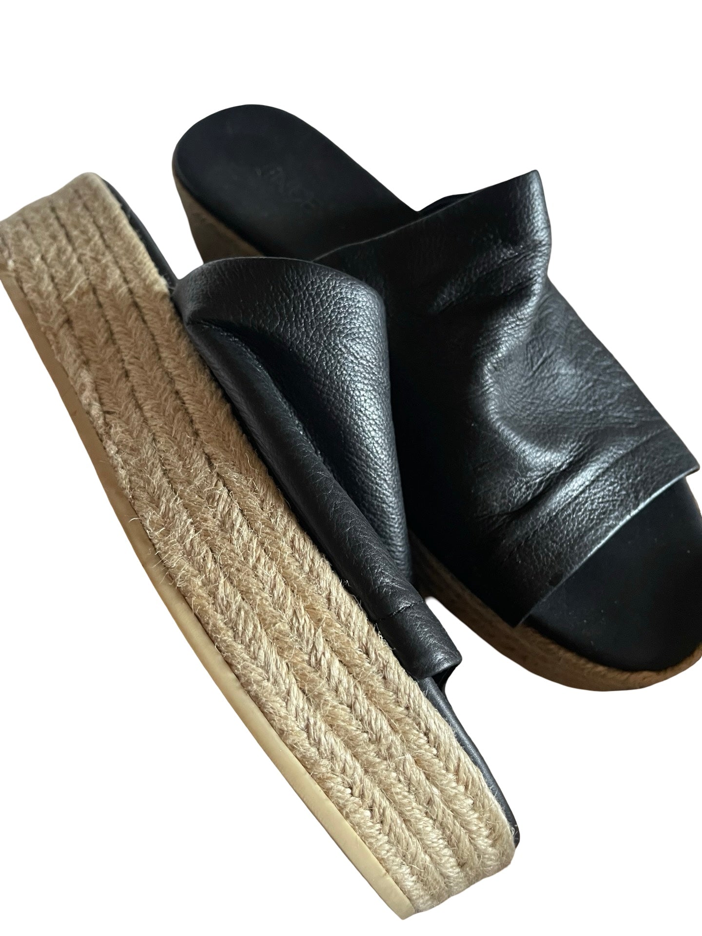 Vince Solano Soft Leather Hessian Slides