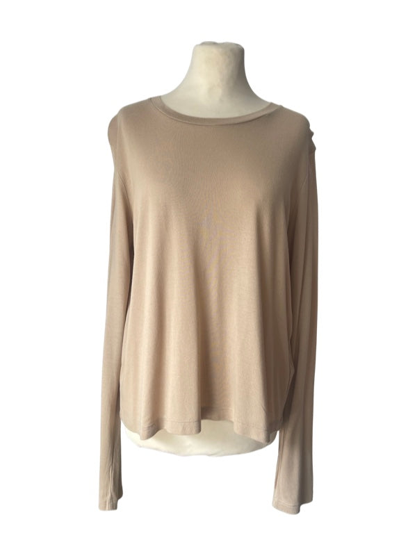 Long sleeve t shirt round neck camel new with tags