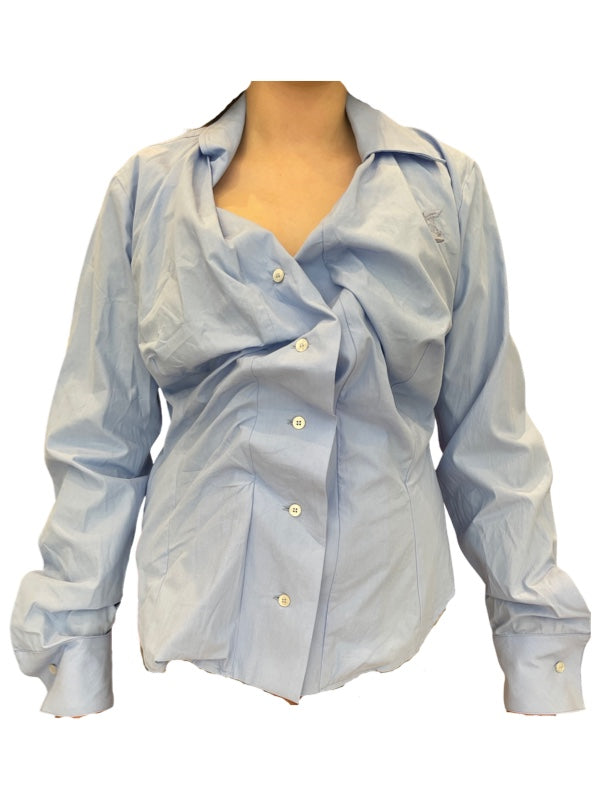 Demin blue designer ladies fitted shirt 