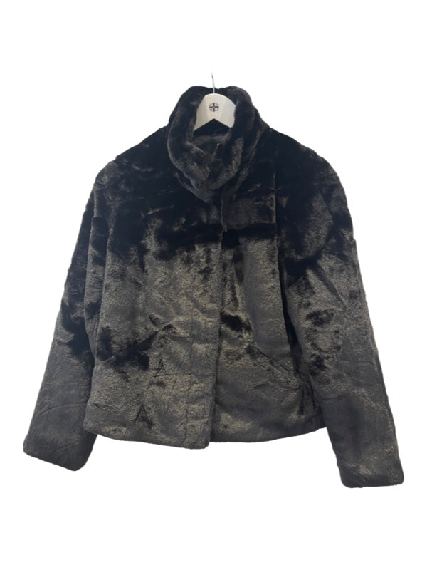 Only Faux Fur Cropped Jacket Black