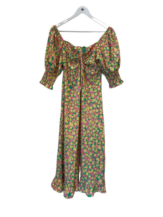 Neon Rose Floral Dress NEW with tags