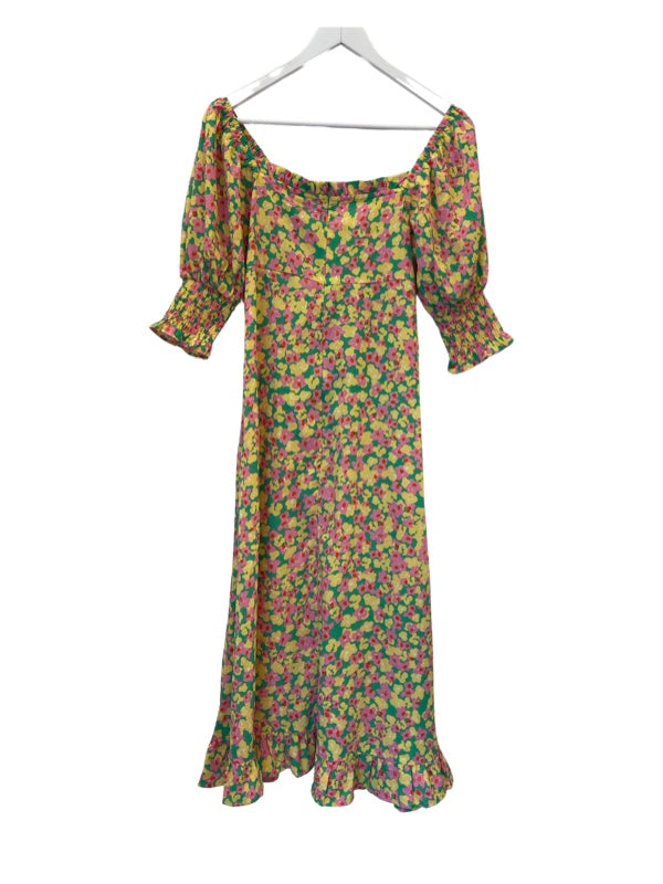 Neon Rose Floral Dress NEW with tags