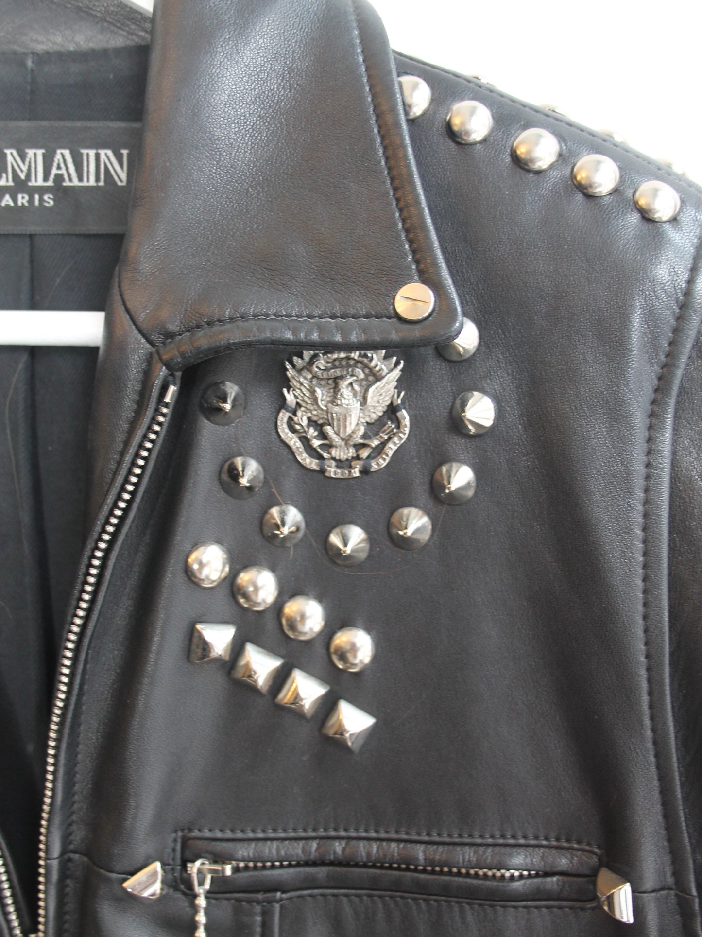 Balmain Leather Jacket Silver Hardware