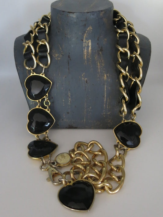 Alberta Ferretti Heart Chain Belt