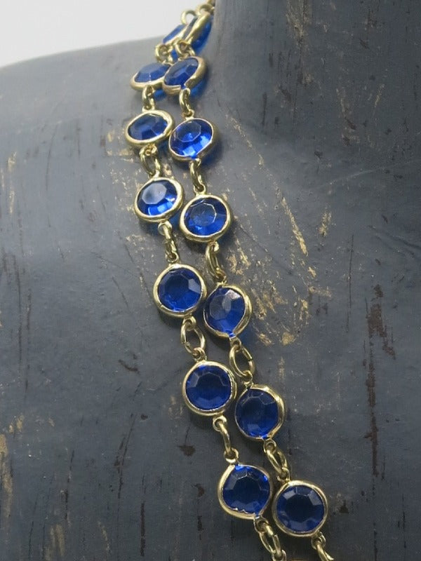 Indigo Blue Bezel Necklace