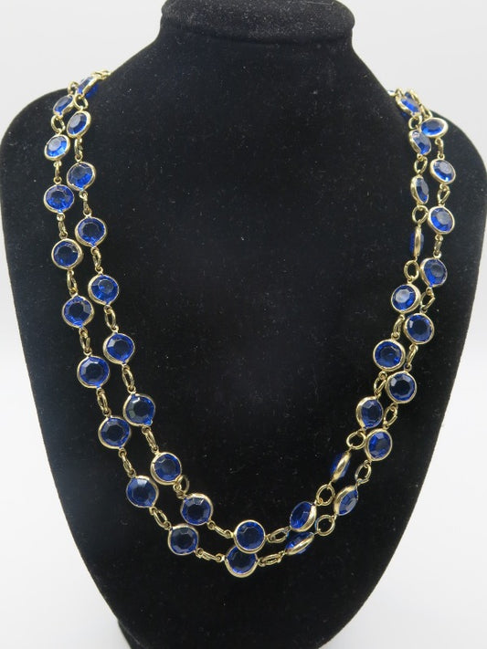Indigo Blue Bezel Necklace