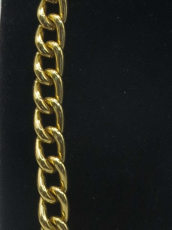 Chunky Gold Flat Curb Chain Necklace