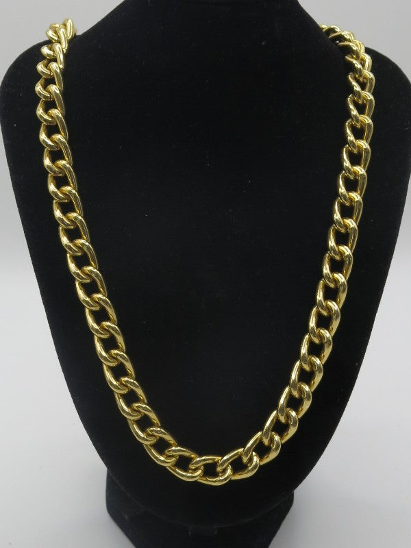 Chunky Gold Flat Curb Chain Necklace