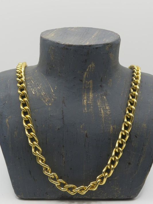 Chunky Gold Flat Curb Chain Necklace