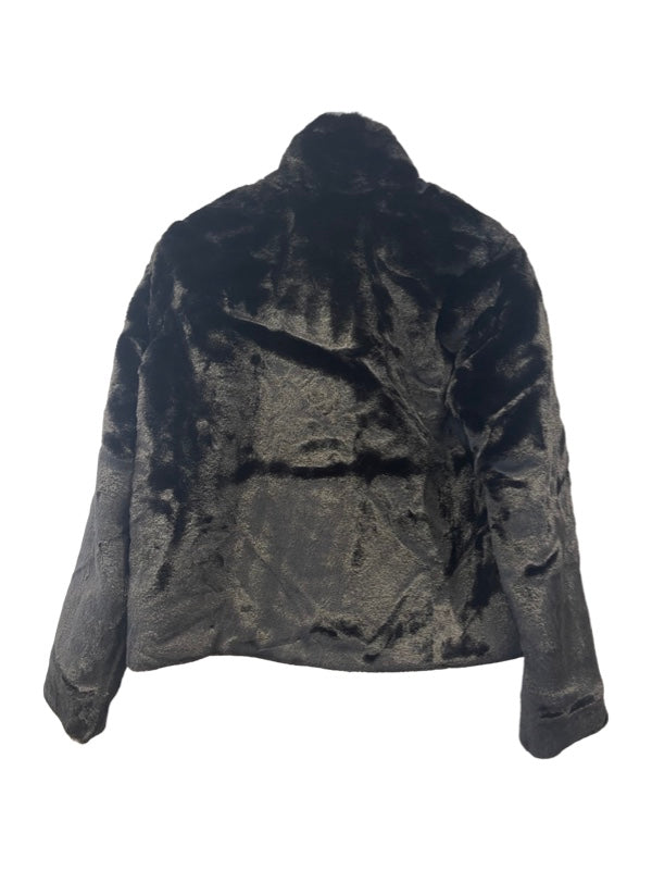 Only Faux Fur Cropped Jacket Black