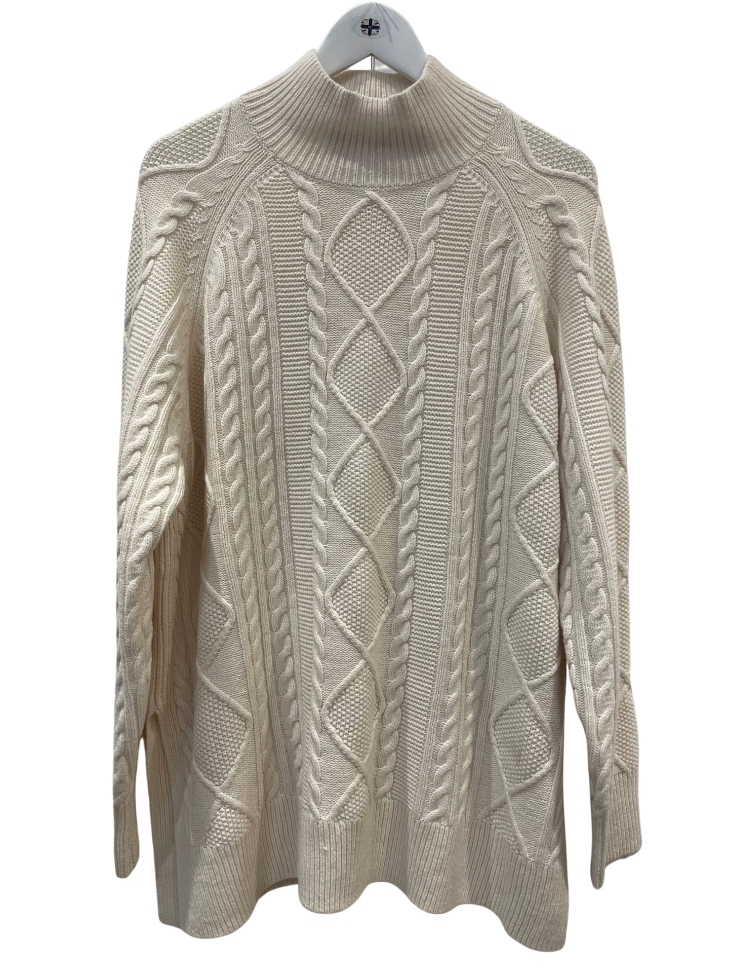 Reiss Nina Cashmere Blend Cable Sweater Cream