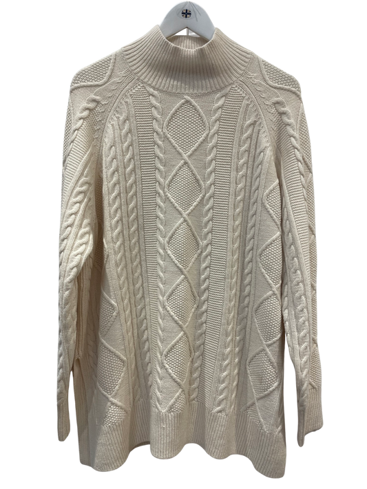 Reiss Nina Cashmere Blend Cable Sweater Cream