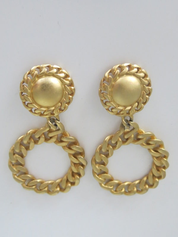 Erwin Pearl Double Circle Chain Link Earrings