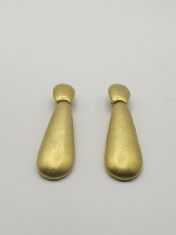 Erwin Pearl Gold Drop Hinged Ingot Clip On Earrings