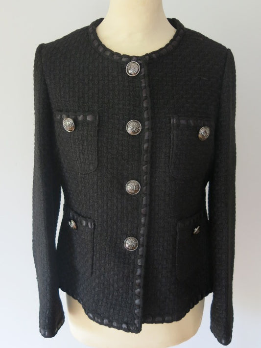 Tweed Ribbon Blazer Silver Hardware