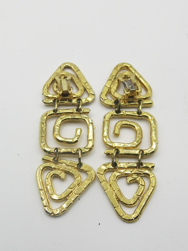 G Gold Drop Clip On Earrings