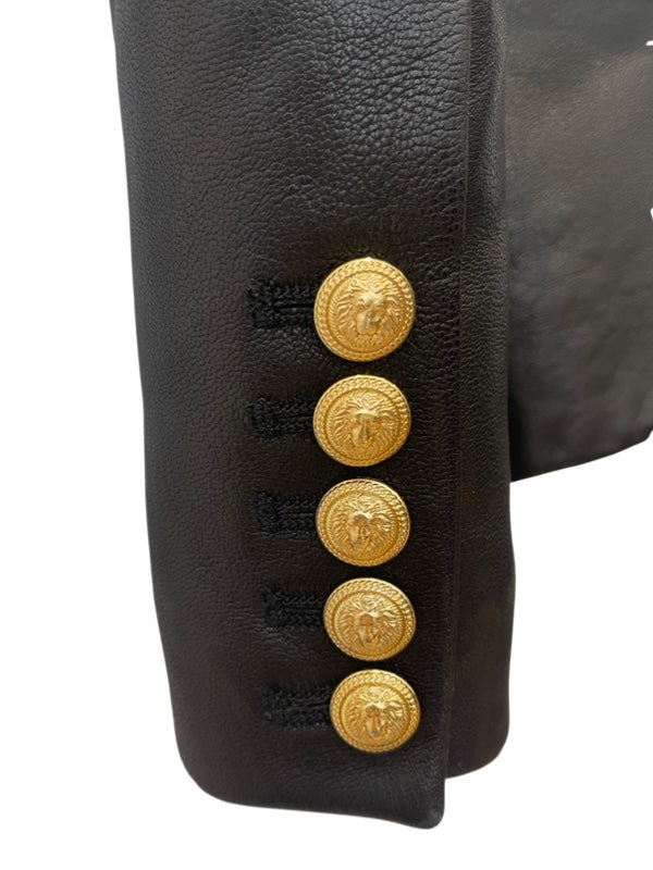 Balmain Leather Classic Blazer Gold Hardware